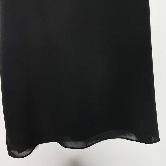 Banana Republic Medium M Black Crew Neck Split Back Layered Tank Top Blouse - Picture 4 of 10